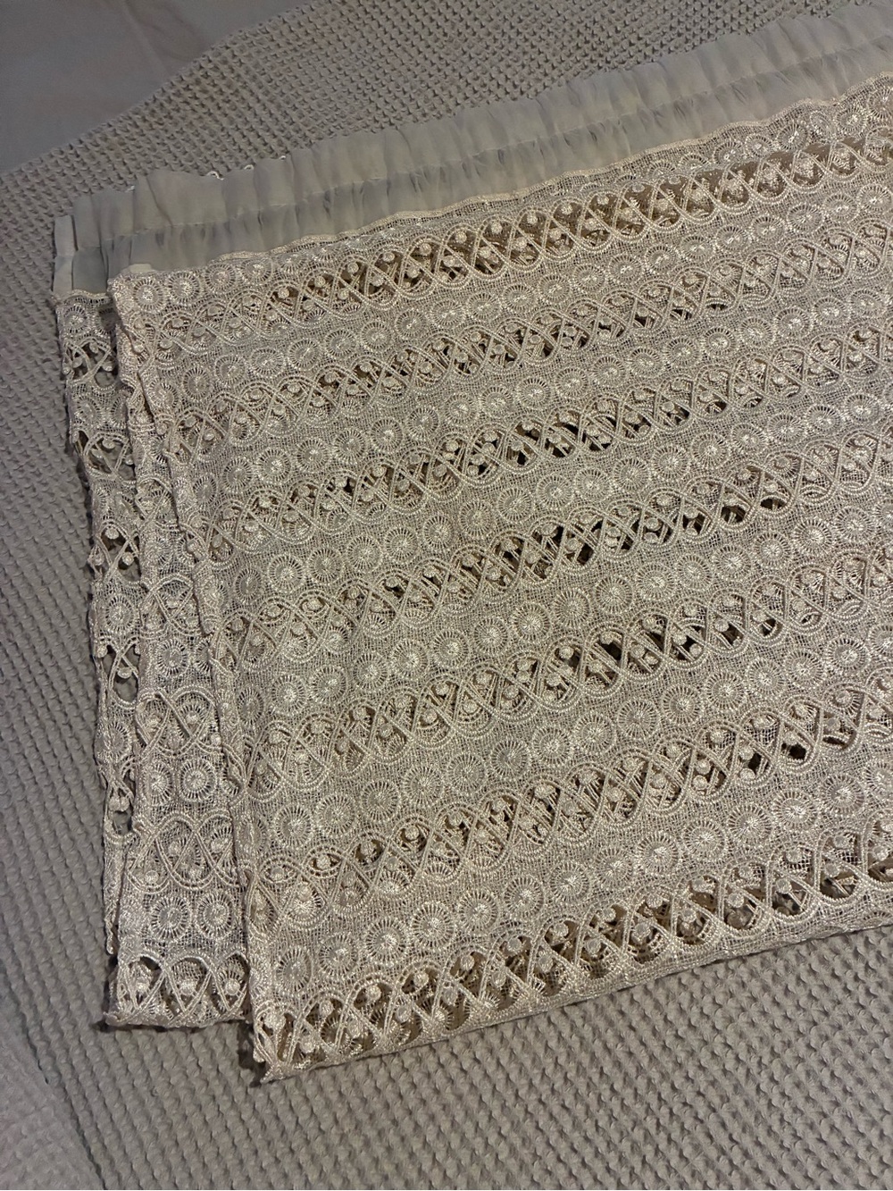 JC Penney Home Cream Lace Curtain Panels, Four (4)